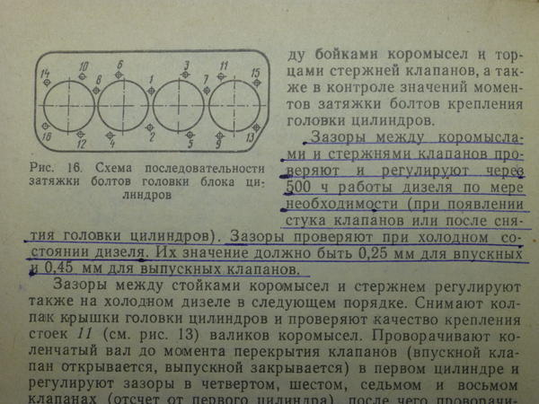 момент затяжки головки мтз 80