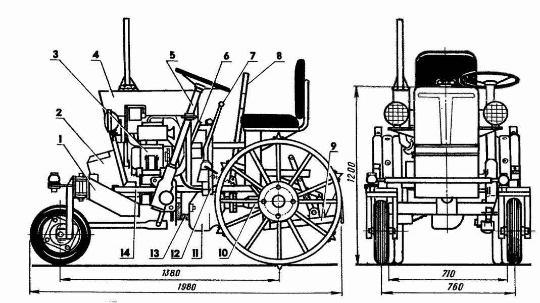 Минитрактор своими руками чертежи