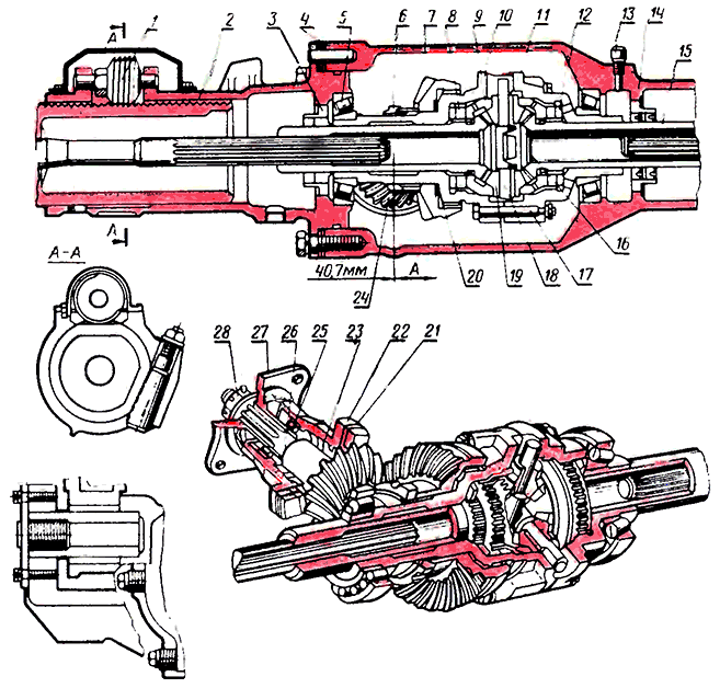 Передний мост мтз 82 нового образца схема