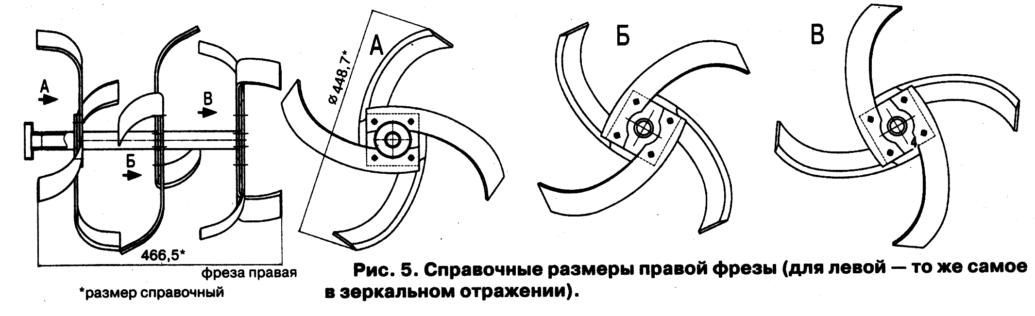 Схема сборки роторов фрезы мотокультиватора.