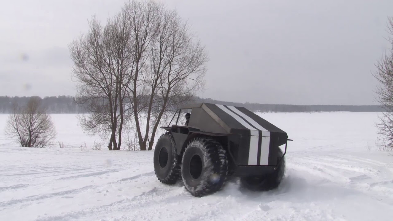 В костроме создали уникальный снегоход-болотоход bigbo с огромными колесами