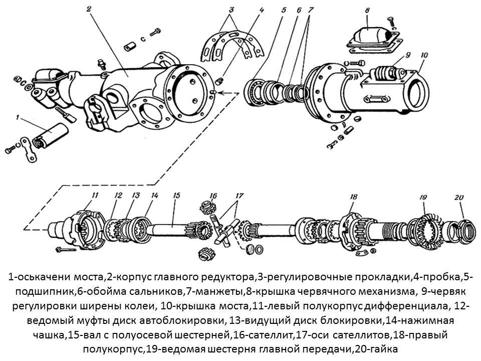 Схема передней ступицы мтз 82