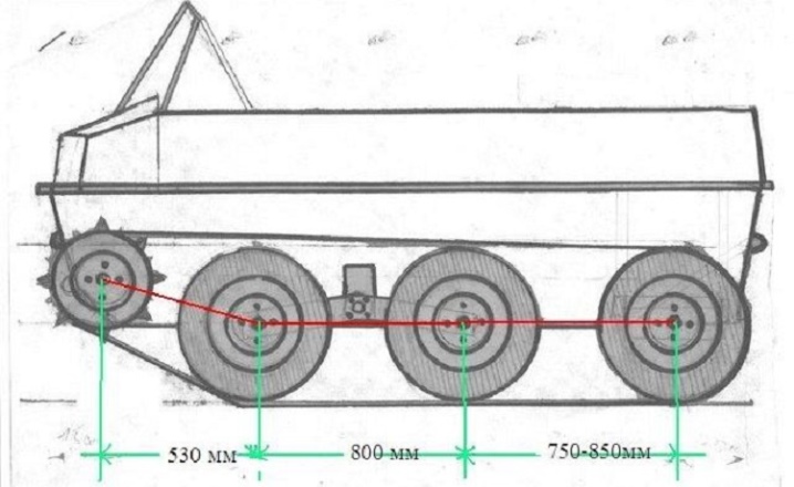 Чертеж вездехода на гусеницах